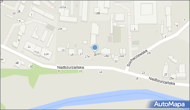 Łowicz, Nadbzurzańska, 19, mapa Łowicza