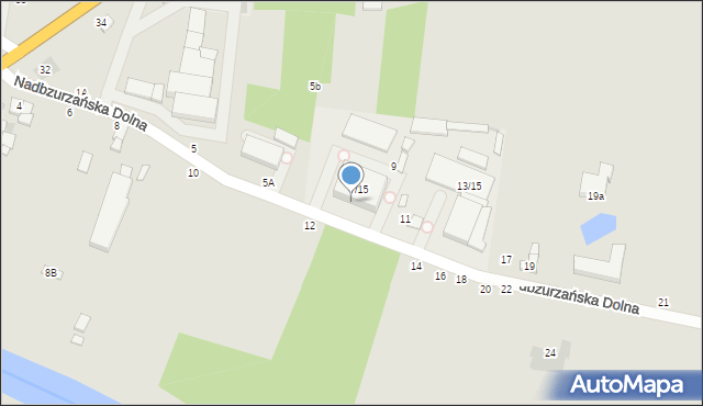 Łowicz, Nadbzurzańska Dolna, 7/9, mapa Łowicza