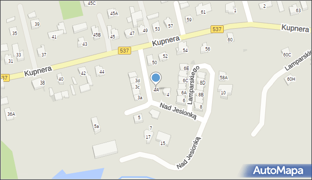 Lubawa, Nad Jesionką, 4A, mapa Lubawa