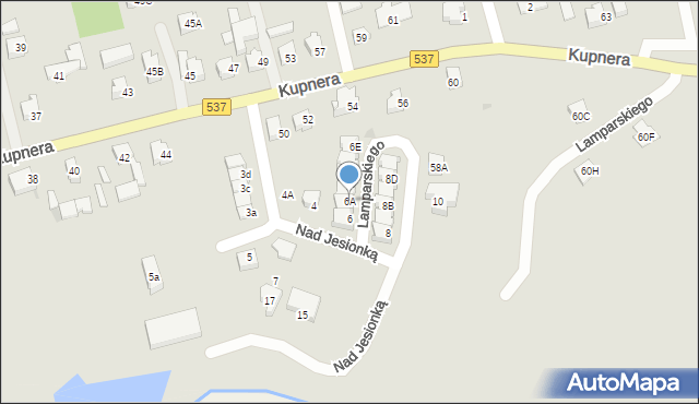 Lubawa, Nad Jesionką, 6A, mapa Lubawa