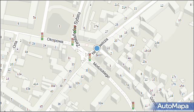 Lublin, Narutowicza Gabriela, prezydenta, 24/26, mapa Lublina