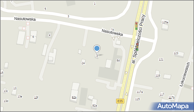 Lublin, Nasutowska, 2, mapa Lublina