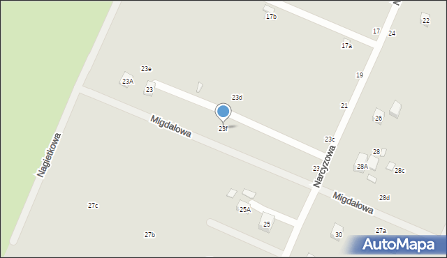 Lublin, Narcyzowa, 23f, mapa Lublina