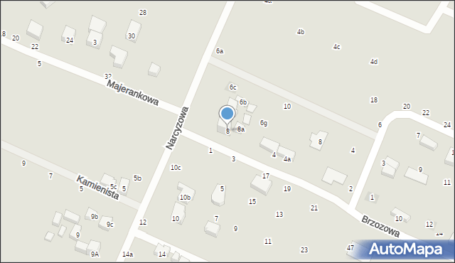 Lublin, Narcyzowa, 8, mapa Lublina