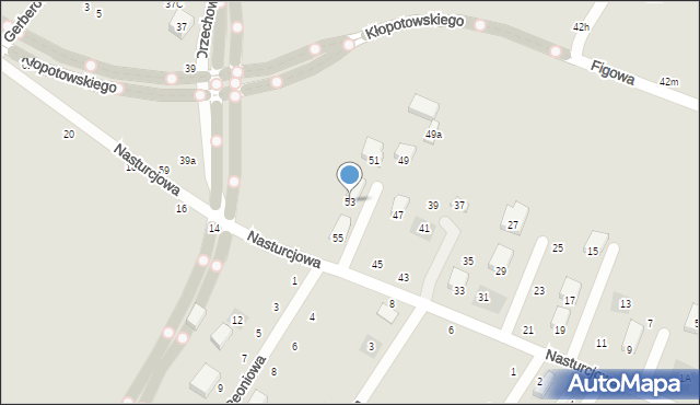 Lublin, Nasturcjowa, 53, mapa Lublina