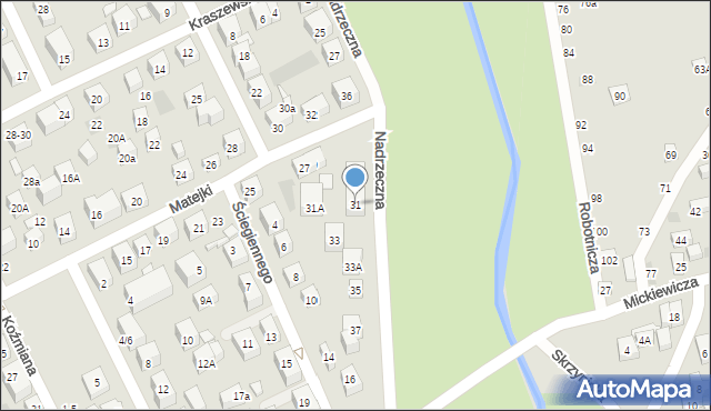 Lublin, Nadrzeczna, 31, mapa Lublina