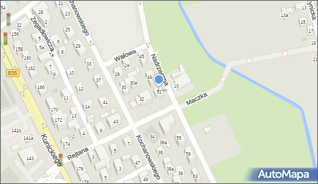 Lublin, Nadrzeczna, 51, mapa Lublina