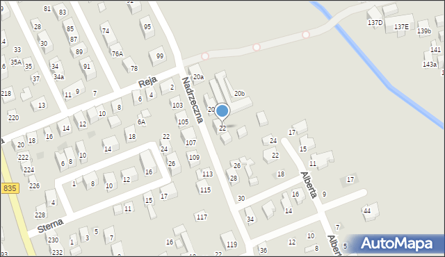 Lublin, Nadrzeczna, 22, mapa Lublina