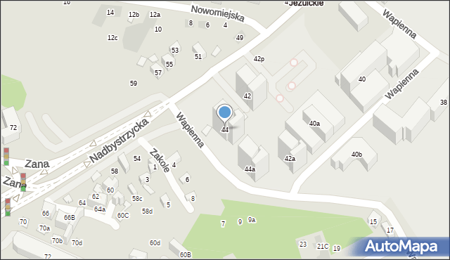 Lublin, Nadbystrzycka, 44, mapa Lublina