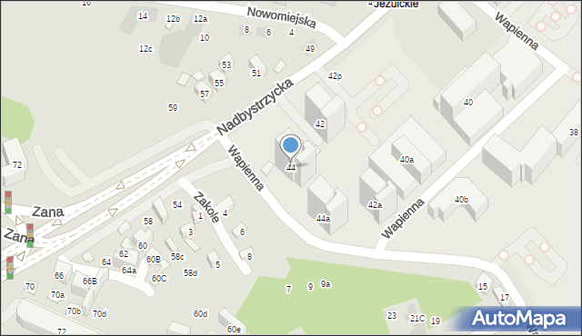 Lublin, Nadbystrzycka, 44, mapa Lublina