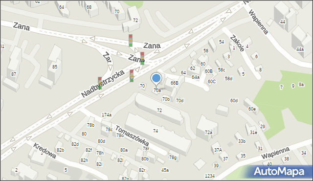 Lublin, Nadbystrzycka, 70a, mapa Lublina