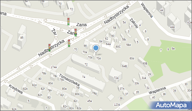 Lublin, Nadbystrzycka, 70c, mapa Lublina