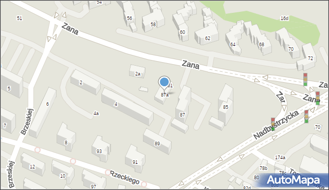 Lublin, Nadbystrzycka, 87a, mapa Lublina