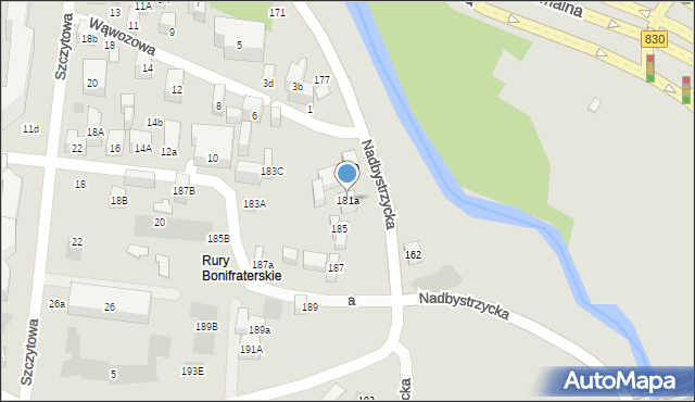 Lublin, Nadbystrzycka, 181a, mapa Lublina