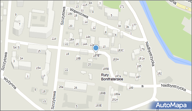 Lublin, Nadbystrzycka, 187B, mapa Lublina