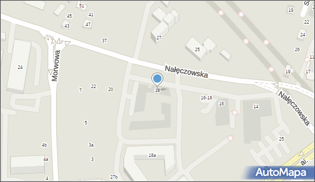 Lublin, Nałęczowska, 18, mapa Lublina