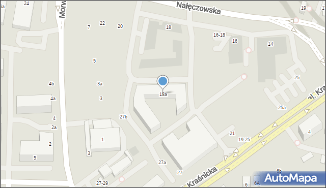 Lublin, Nałęczowska, 18a, mapa Lublina