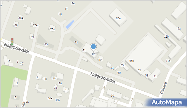 Lublin, Nałęczowska, 67, mapa Lublina