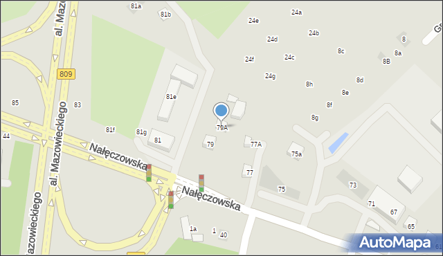 Lublin, Nałęczowska, 79A, mapa Lublina