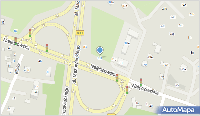 Lublin, Nałęczowska, 81f, mapa Lublina