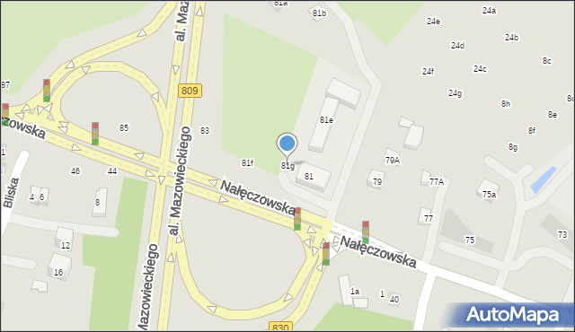 Lublin, Nałęczowska, 81g, mapa Lublina