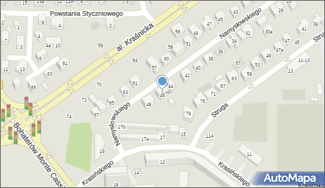 Lublin, Namysłowskiego Karola, 46, mapa Lublina