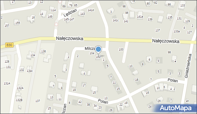 Lublin, Nałęczowska, 102, mapa Lublina