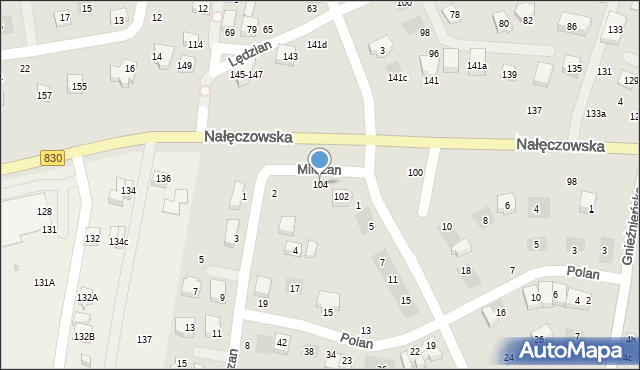 Lublin, Nałęczowska, 104, mapa Lublina