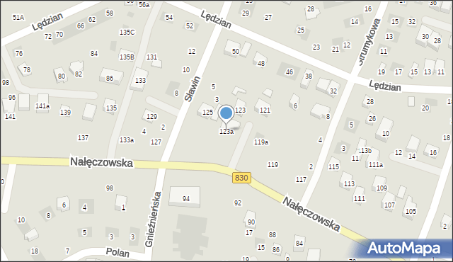 Lublin, Nałęczowska, 123a, mapa Lublina