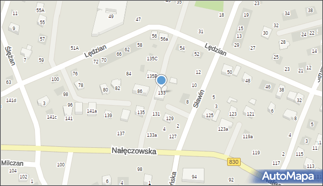 Lublin, Nałęczowska, 133, mapa Lublina