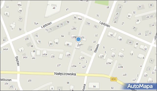 Lublin, Nałęczowska, 133, mapa Lublina