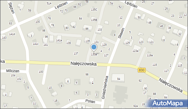 Lublin, Nałęczowska, 133a, mapa Lublina