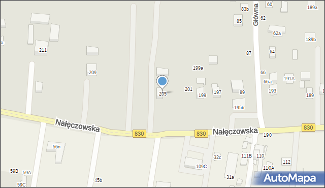 Lublin, Nałęczowska, 205, mapa Lublina