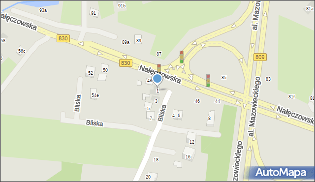 Lublin, Nałęczowska, 48a, mapa Lublina