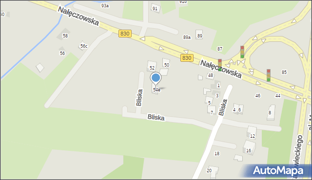 Lublin, Nałęczowska, 54e, mapa Lublina