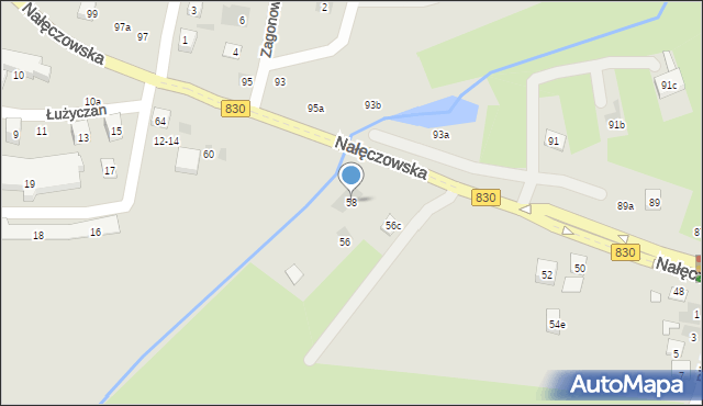 Lublin, Nałęczowska, 58, mapa Lublina
