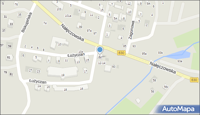 Lublin, Nałęczowska, 64, mapa Lublina