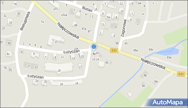 Lublin, Nałęczowska, 64, mapa Lublina