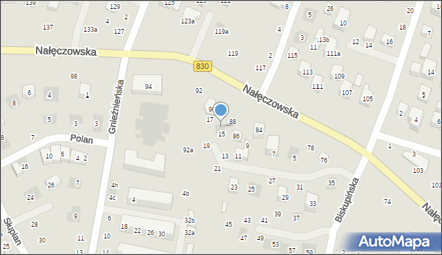 Lublin, Nałęczowska, 88a, mapa Lublina