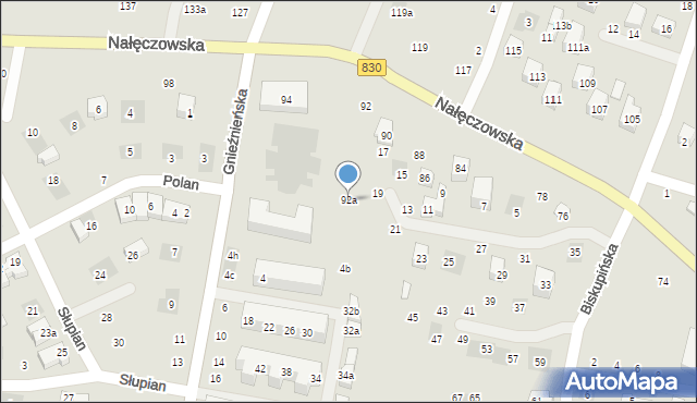 Lublin, Nałęczowska, 92a, mapa Lublina