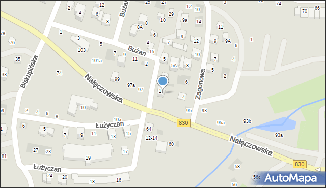 Lublin, Nałęczowska, 97, mapa Lublina