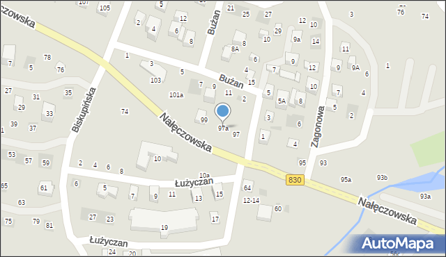 Lublin, Nałęczowska, 97a, mapa Lublina