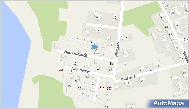 Lubrza, Nad Goszczą, 4, mapa Lubrza