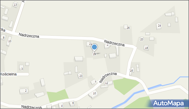 Maluszyn, Nadrzeczna, 19, mapa Maluszyn