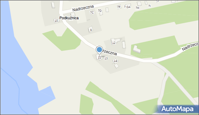 Masłońskie, Nadrzeczna, 11, mapa Masłońskie