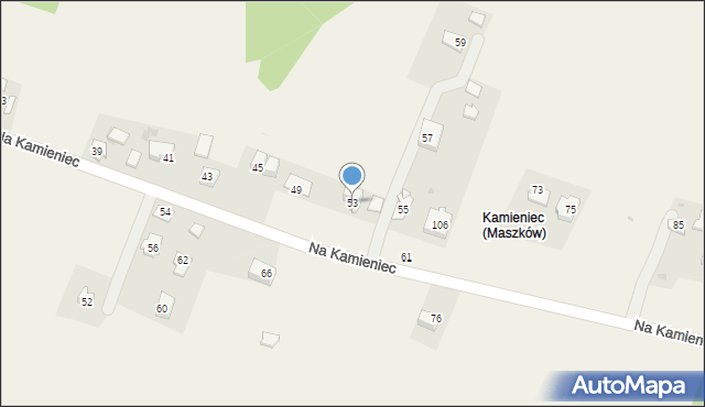 Maszków, Na Kamieniec, 53, mapa Maszków