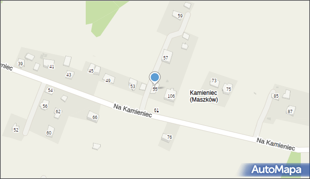 Maszków, Na Kamieniec, 55, mapa Maszków