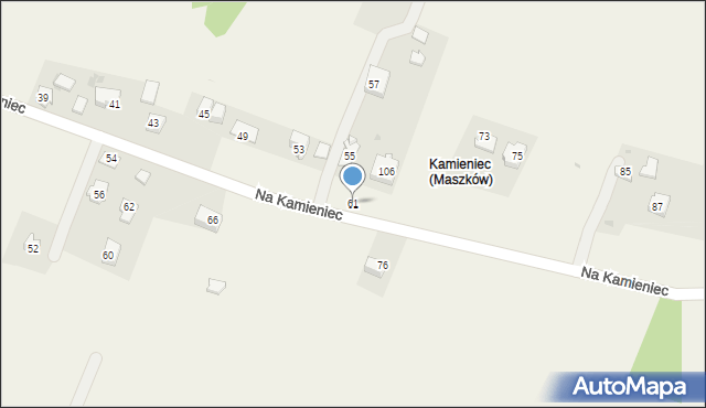 Maszków, Na Kamieniec, 61, mapa Maszków