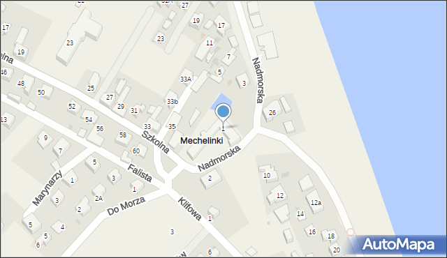 Mechelinki, Nadmorska, 1, mapa Mechelinki