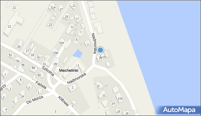 Mechelinki, Nadmorska, 26, mapa Mechelinki